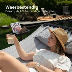 Vita5 Hangmat Met Standaard En Spreidstok – 2 Persoons – Incl. Bekerhouder - Afneembaar Kussen – Uv-bestendig – Lichtgrijs -Tuinmeubel Winkel 1200x1200 1278