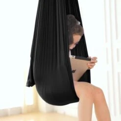 Merkloos Schommelstoel - Hangmat - Schommel - Kalmerend - Luchtdoorlatend - Kinderen - Zwart -Tuinmeubel Winkel 1200x1200 1298