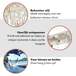 QUVIO Hangmat Voor In De Tuin - Tuinstoelen - Reishangmat Voor Camping, Outdoor En Reizen - Hamock - Katoen Ademend - Maximale Belasting Van 250KG - Lig Oppervlak Van 180 Cm - Geschikt Voor 1 Persoon - Beige -Tuinmeubel Winkel 1200x1200 1300