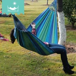 Dubbele Hangmat Blauw - 1 Of 2 Persoons - Lig Oppervlak 190x150cm - Lengte 260cm -Tuinmeubel Winkel 1200x1200 1363