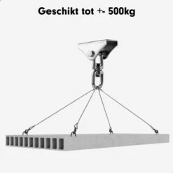 Luxe Ophangsysteem - 180° Schommelen, 360° Roteerbaar - Plafondhaak - Ophanghaak - Hangstoel Buiten - Hangstoel Binnen – Schommelstoel - Schommel - Bokszakken - RVS - Nederlandse Handleiding - -Tuinmeubel Winkel 1200x1200 232