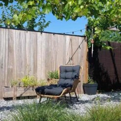 BUITEN Living Dex Wicker Loungestoel Tuin Incl. Wicker Voetenbank | Wicker + Aluminium | Bamboe Antraciet -Tuinmeubel Winkel 1200x1200 246