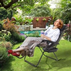 LifeGoods Opvouwbare Tuinstoelen - Verstelbaar Zonnescherm - 2 Stuks - 30°-90° Verstelbaar - Metaal - Zwart -Tuinmeubel Winkel 1200x1200 273