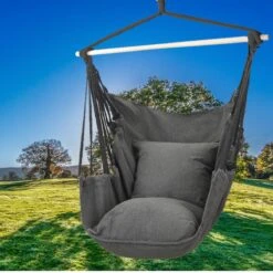 Hangmat Stoel - Hangstoel Voor Binnen Of Buiten - Incl. 2 Kussens - Zwart/Grijs Antraciet -Tuinmeubel Winkel 1200x1200 297