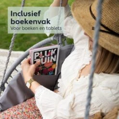 Vita5 Macramé Hangstoel - Voor Binnen En Buiten - Zonder Standaard - Incl. Kussen, Boekenvak En Beschermhoes - Tot 150kg - Grijs 14 Vita5 Macramé Hangstoel - Voor Binnen En Buiten - Zonder Standaard - Incl. Kussen, Boekenvak En Beschermhoes - Tot 150kg - Grijs -Tuinmeubel Winkel 1200x1200 341