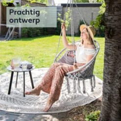 Vita5 Macramé Hangstoel - Voor Binnen En Buiten - Zonder Standaard - Incl. Kussen, Boekenvak En Beschermhoes - Tot 150kg - Grijs 15 Vita5 Macramé Hangstoel - Voor Binnen En Buiten - Zonder Standaard - Incl. Kussen, Boekenvak En Beschermhoes - Tot 150kg - Grijs -Tuinmeubel Winkel 1200x1200 342