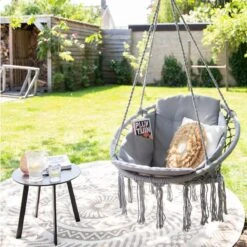 Vita5 Macramé Hangstoel - Voor Binnen En Buiten - Zonder Standaard - Incl. Kussen, Boekenvak En Beschermhoes - Tot 150kg - Grijs 22 Vita5 Macramé Hangstoel - Voor Binnen En Buiten - Zonder Standaard - Incl. Kussen, Boekenvak En Beschermhoes - Tot 150kg - Grijs -Tuinmeubel Winkel 1200x1200 347