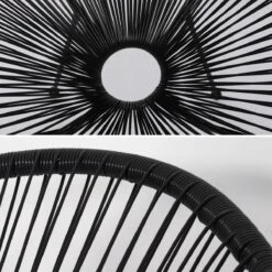 Set Van 2 Design Stoelen Ei-vormig - Acapulco Zwart - Stoelen 4 Poten Retro Design, Plastic Koorden, Binnen/buiten -Tuinmeubel Winkel 1200x1200 372