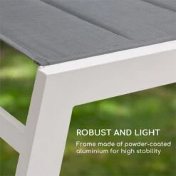 Blumfeldt Renazzo Lounge Ligstoel - Ligbed Voor De Tuin - Aluminium Tuinstoel - 6 Standen - Waterafstotend - Bekleding Van 70 % Pvc En 30 % Polyetheen - Grijs -Tuinmeubel Winkel 1200x1200 377