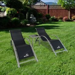 MaxxGarden Ligbed Set - 2 Stuks Zwart - Met Tafel - Sun Loungers - Loungebed -Tuinmeubel Winkel 1200x1200 381