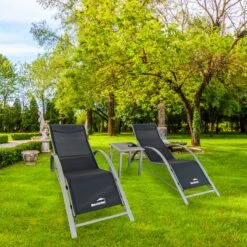 MaxxGarden Ligbed Set - 2 Stuks Zwart - Met Tafel - Sun Loungers - Loungebed -Tuinmeubel Winkel 1200x1200 382