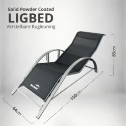 MaxxGarden Ligbed Set - 2 Stuks Zwart - Met Tafel - Sun Loungers - Loungebed -Tuinmeubel Winkel 1200x1200 383