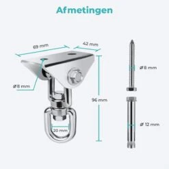 AVINT GOODS RVS Ophangsysteem Plafondhaak Bokszak – Schroefhaak & Ophanghaak Hangstoel – Muurhaak Binnen & Buiten - 550KG -Tuinmeubel Winkel 1200x1200 412