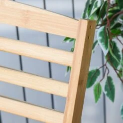 Outsunny Tuin Schommelstoel, Relaxstoel, Tuinstoel, Bamboe Multiplex Naturel 84A-171 -Tuinmeubel Winkel 1200x1200 449