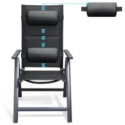 Casaria Tuinstoel Aluminium - 2 Stuks Inklapbaar - Antraciet -Tuinmeubel Winkel 1200x1200 472