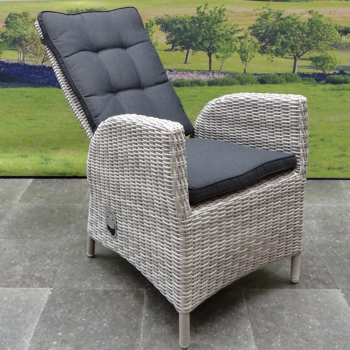 Menorca Dining Tuinstoel Verstelbaar Wit Grijs 2 Menorca Dining Tuinstoel Verstelbaar Wit Grijs - Afbeelding 2