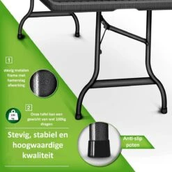 Sens Design Tuintafel Kunststof - Campingtafel Inklapbaar - Rotan-Look -Tuinmeubel Winkel 1200x1200 617