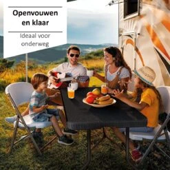 Sens Design Tuintafel Kunststof - Campingtafel Inklapbaar - Rotan-Look -Tuinmeubel Winkel 1200x1200 618