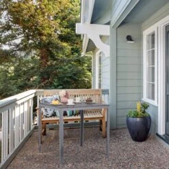 Relaxdays Tuintafel Vierkant - Grijze Buitentafel - Eettafel Tuin - Moderne Balkontafel -Tuinmeubel Winkel 1200x1200 630