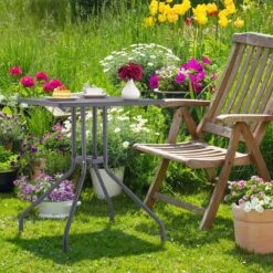 Relaxdays Tuintafel Vierkant - Buitentafel - Kleine Eettafel Tuin - Balkontafel Kunststof -Tuinmeubel Winkel 1200x1200 643