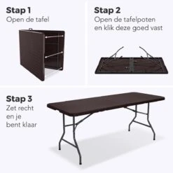 LifeGoods Klaptafel - Inklapbaar - 180 Cm - 6 Tot 8 Personen - Bruin 15 LifeGoods Klaptafel - Inklapbaar - 180 Cm - 6 Tot 8 Personen - Bruin -Tuinmeubel Winkel 1200x1200 658