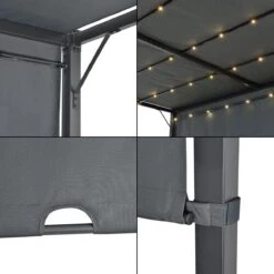 Pergola Fortaleza Tuinpaviljoen Met LED Verlichting 3x3 M Donkergrijs -Tuinmeubel Winkel 1200x1200 771