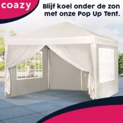 Waterdichte Partytent 3x3 Meter Opvouwbaar Met Zijwanden- Paviljoen Met Zijpanelen - Easy Up - Pop-up Tent Met Haringen, Touw En Anti Slip Poten -Tuinmeubel Winkel 1200x1200 795