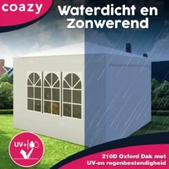 Waterdichte Partytent 3x3 Meter Opvouwbaar Met Zijwanden- Paviljoen Met Zijpanelen - Easy Up - Pop-up Tent Met Haringen, Touw En Anti Slip Poten -Tuinmeubel Winkel 1200x1200 799