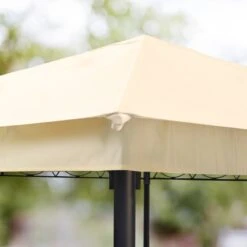 Tuinpaviljoen 3x3 M Waterdicht Paviljoen Met 4 Zijwanden Tuintent Ca. 180 G/m² Dakzeil In Crème Partytent -Tuinmeubel Winkel 1200x1200 808