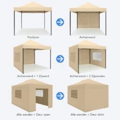 LifeGoods Partytent - 3x4.5 M - Zijwanden - Easy Up - Opvouwbaar - Waterdicht - Draagtas Met Wieltjes - Beige 16 LifeGoods Partytent - 3x4.5 M - Zijwanden - Easy Up - Opvouwbaar - Waterdicht - Draagtas Met Wieltjes - Beige -Tuinmeubel Winkel 1200x1200 816