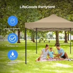 LifeGoods Partytent - 3x4.5 M - Zijwanden - Easy Up - Opvouwbaar - Waterdicht - Draagtas Met Wieltjes - Beige 17 LifeGoods Partytent - 3x4.5 M - Zijwanden - Easy Up - Opvouwbaar - Waterdicht - Draagtas Met Wieltjes - Beige -Tuinmeubel Winkel 1200x1200 817