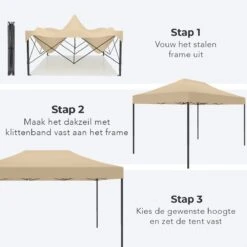 LifeGoods Partytent - 3x4.5 M - Zijwanden - Easy Up - Opvouwbaar - Waterdicht - Draagtas Met Wieltjes - Beige 18 LifeGoods Partytent - 3x4.5 M - Zijwanden - Easy Up - Opvouwbaar - Waterdicht - Draagtas Met Wieltjes - Beige -Tuinmeubel Winkel 1200x1200 818