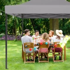 LifeGoods Partytent - 3x4.5 M - Zijwanden - Easy Up - Opvouwbaar - Waterdicht - Draagtas Met Wieltjes - Donkergrijs -Tuinmeubel Winkel 1200x1200 867