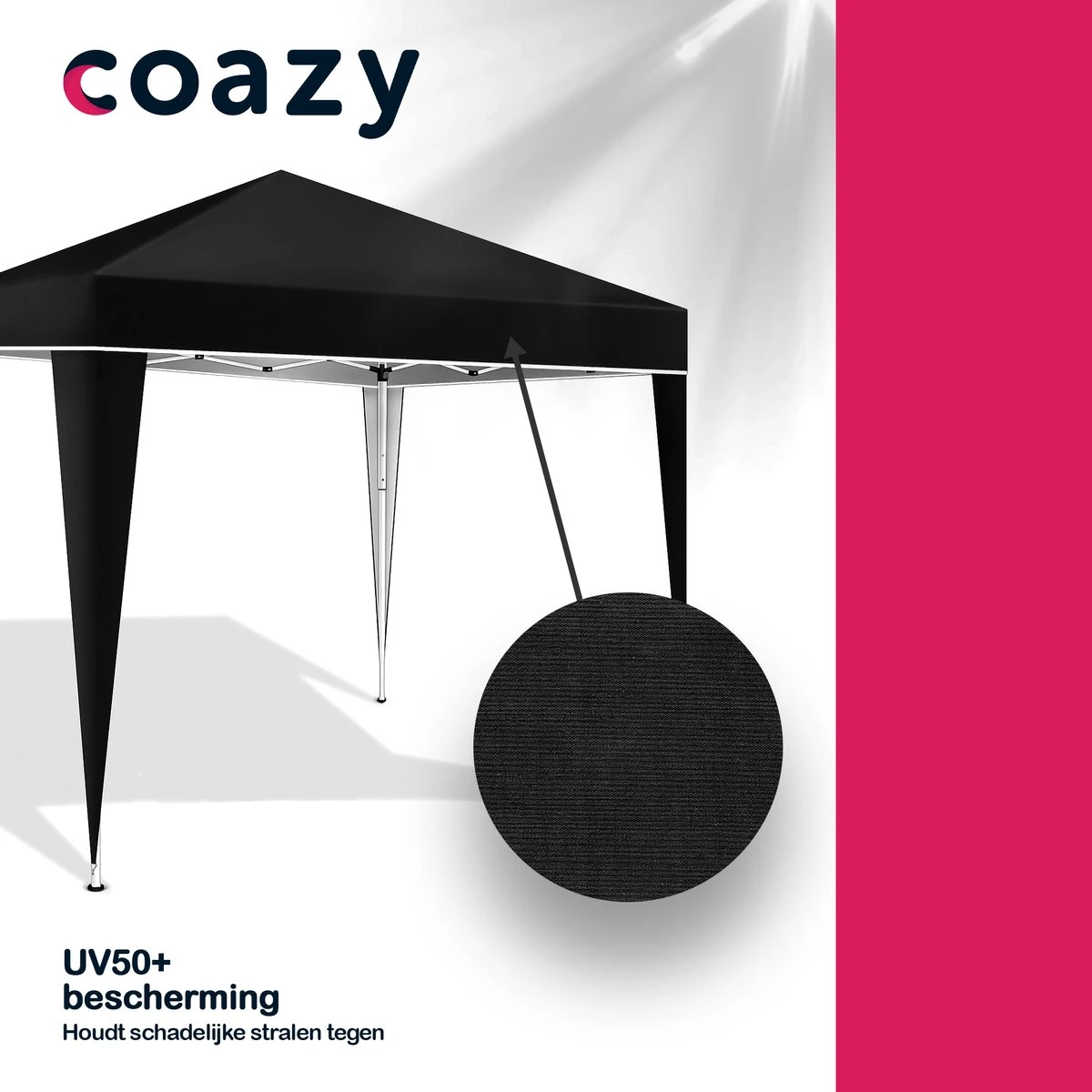 Coazy Waterdichte Partytent 3x3 Meter Opvouwbaar - Paviljoen - Easy Up - Pop-up Tent Met Haringen, Touw En Anti Slip Poten - Waterdicht - Partytenten Weerbestendig 3 Coazy Waterdichte Partytent 3x3 Meter Opvouwbaar - Paviljoen - Easy Up - Pop-up Tent Met Haringen, Touw En Anti Slip Poten - Waterdicht - Partytenten Weerbestendig - Afbeelding 3