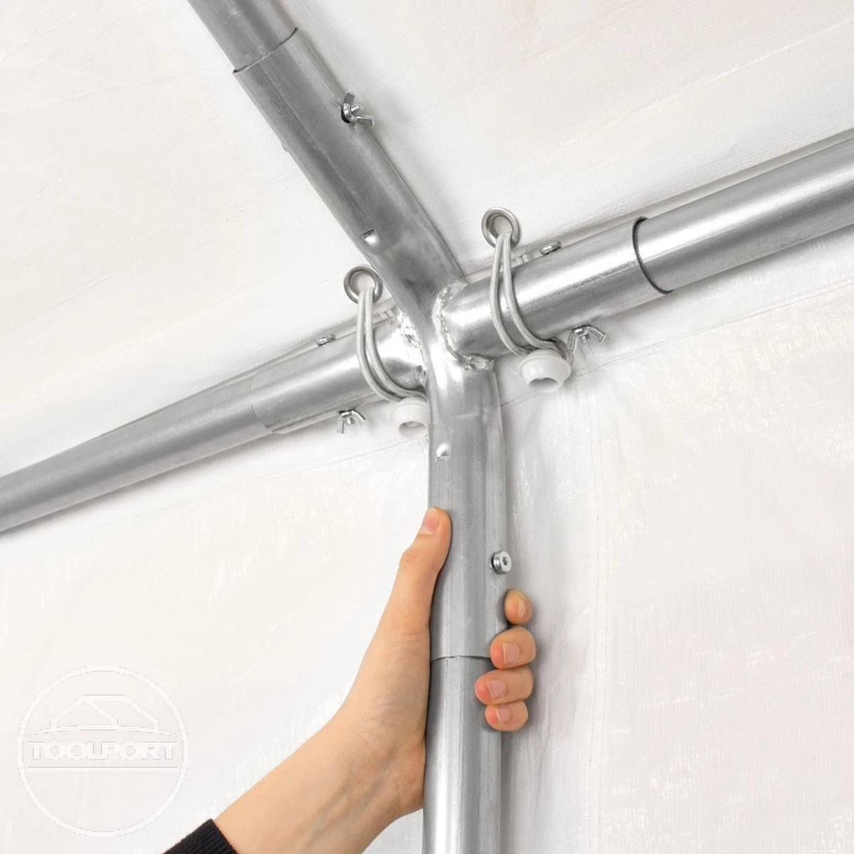 Hoogwaardige Partytent 3x6 M Van 240 G/m² PE Zeil Tuintent Feesttent Waterdicht In Wit 9 Hoogwaardige Partytent 3x6 M Van 240 G/m² PE Zeil Tuintent Feesttent Waterdicht In Wit - Afbeelding 9