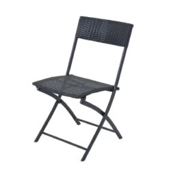 Merkloos 3-delige Bistroset Poly Rattan - Inklapbaar - Balkon Tuinmeubelset - Zwart -Tuinmeubel Winkel 1200x1200 969