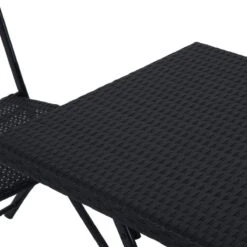 Merkloos 3-delige Bistroset Poly Rattan - Inklapbaar - Balkon Tuinmeubelset - Zwart -Tuinmeubel Winkel 1200x1200 971