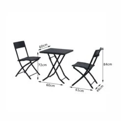 Merkloos 3-delige Bistroset Poly Rattan - Inklapbaar - Balkon Tuinmeubelset - Zwart -Tuinmeubel Winkel 1200x1200 972