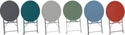 Emilia - Ronde Inklapbare Bistrotafel Ø60cm Van Gepoedercoat Staal – Terra Cotta -Tuinmeubel Winkel 1200x337
