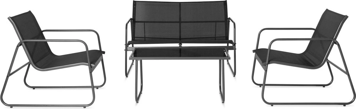 909 Outdoor Tuinset Camilla - 4-delig - Dubbele Zitbank - 2 Stoelen - Tafel - Stalenframe 4 909 Outdoor Tuinset Camilla - 4-delig - Dubbele Zitbank - 2 Stoelen - Tafel - Stalenframe - Afbeelding 4