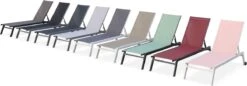 ELSA - Set Van 2 Ligstoelen Van Aluminium En Textileen, Ligbed Multipositioneel Met Wieltjes, Kleur Grijs/lichtgrijs -Tuinmeubel Winkel 1200x418 1