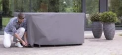 Weersbestendige Beschermhoes Tuinset (S) | 165 X 135 X 95 Cm | Premium | Waterproof | TÜV Rheinland Gecertificeerd | Hoes Voor Tuin | Waterdicht | Solution Dyed (verkleuring Onmogelijk) | Grijs / Antraciet -Tuinmeubel Winkel 1200x541 1