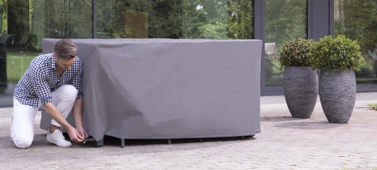 Weersbestendige Beschermhoes Tuinset | 245 X 150 X 95 Cm | Premium | Waterproof | TÜV Rheinland Gecertificeerd | Hoes Voor Tuin | Waterdicht | Solution Dyed (verkleuring Onmogelijk) | Grijs / Antraciet 4 Weersbestendige Beschermhoes Tuinset | 245 X 150 X 95 Cm | Premium | Waterproof | TÜV Rheinland Gecertificeerd | Hoes Voor Tuin | Waterdicht | Solution Dyed (verkleuring Onmogelijk) | Grijs / Antraciet - Afbeelding 4