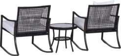 Outsunny Tuinset 7-delig Schommelstoel Set Zitgroep Met Kussens Rotan Bruin 863-030 -Tuinmeubel Winkel 1200x556