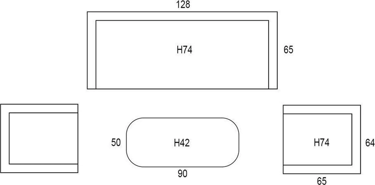 Garden Impressions Franklin Loungeset 4-delig - Wicker - Carbon Black/mystic Grey 9 Garden Impressions Franklin Loungeset 4-delig - Wicker - Carbon Black/mystic Grey - Afbeelding 9