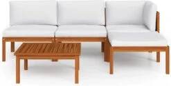 Decoways - 5-delige Loungeset Met Kussens Massief Acaciahout Crèmekleurig -Tuinmeubel Winkel 1200x607 4