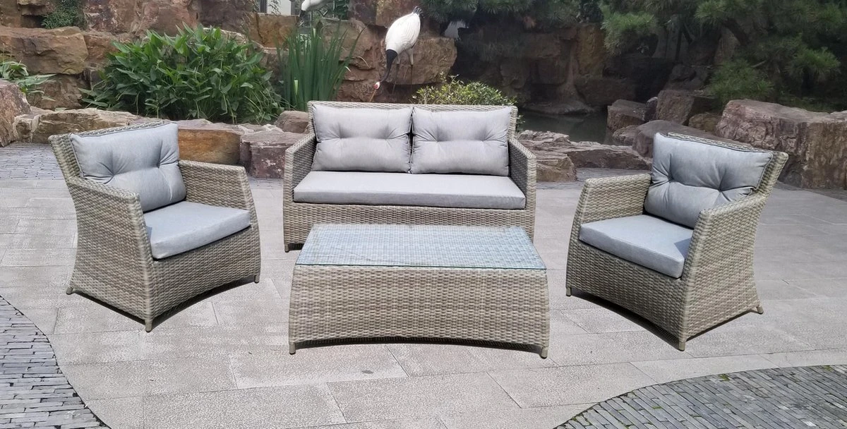 MaxxGarden Rattan Loungeset - 5 Persoons Zithoek - Wicker Tuinset - Incl. Kussens En Tafel 5 MaxxGarden Rattan Loungeset - 5 Persoons Zithoek - Wicker Tuinset - Incl. Kussens En Tafel - Afbeelding 5