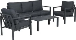 Garden Impressions Durban Loungeset - 4-delig - Zwart -Tuinmeubel Winkel 1200x630