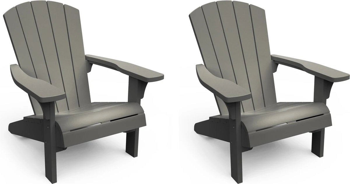 Keter Troy Adirondack Tuinstoel - Set Van 2 - 81x80x96,5cm - Lichtgrijs 1 Keter Troy Adirondack Tuinstoel - Set Van 2 - 81x80x96,5cm - Lichtgrijs
