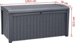 Keter - Borneo Opbergbox - 416 Liter - 129.5 X 62.5 X 70 Cm - Antraciet -Tuinmeubel Winkel 1200x689 1